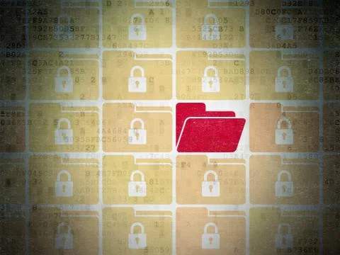 Finance concept: folder icon on Digital Paper background Illustrazione stock