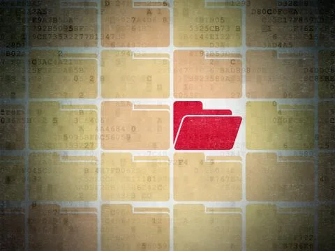 Finance concept: folder icon on Digital Data Paper background イラスト素材