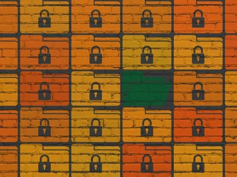 Finance concept: folder icon on wall background Stock Illustration