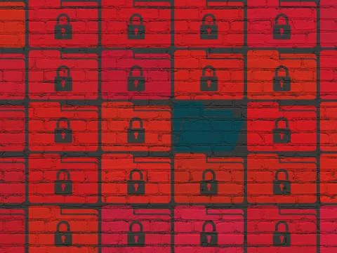 Finance concept: folder icon on wall background Stock Illustration