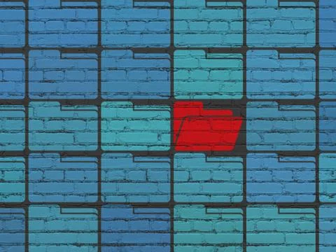 Finance concept: folder icon on wall background Illustrazione stock