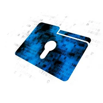 Finance concept: Folder With Keyhole on Digital background Stock Illustration
