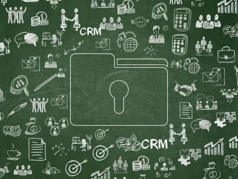 Finance concept: Folder With Keyhole on School Board background Stock Illustration