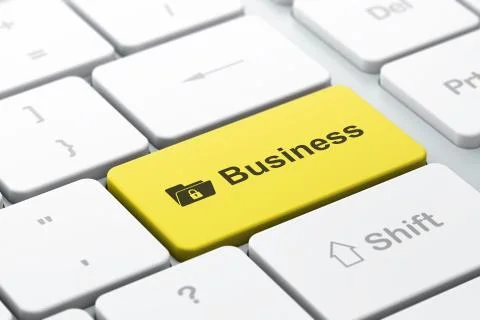 Finance concept: Folder With Lock and Business on computer keybo Stock Illustration