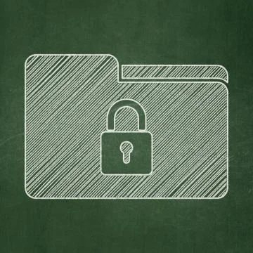Finance concept: Folder With Lock on chalkboard background Stock Illustration