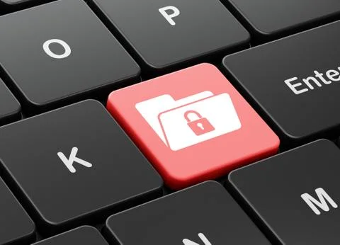Finance concept: Folder With Lock on computer keyboard background Stock Illustration