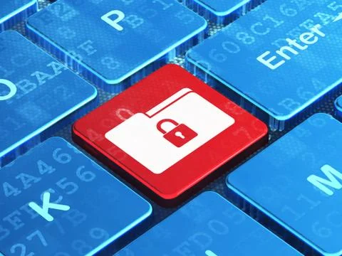 Finance concept: Folder With Lock on computer keyboard background Illustrazione stock