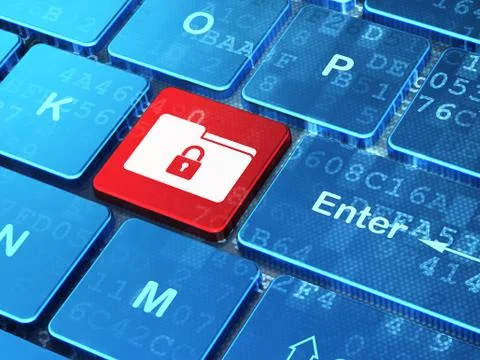 Finance concept: Folder With Lock on computer keyboard background Stock Illustration