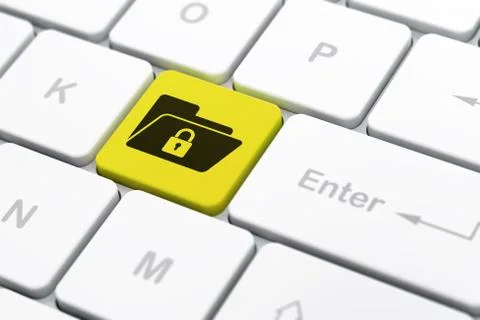 Finance concept: Folder With Lock on computer keyboard backgroun Stock Illustration