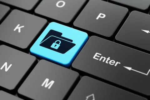 Finance concept: Folder With Lock on computer keyboard background Stock Illustration