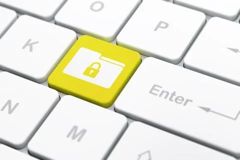 Finance concept: Folder With Lock on computer keyboard background Stock Illustration