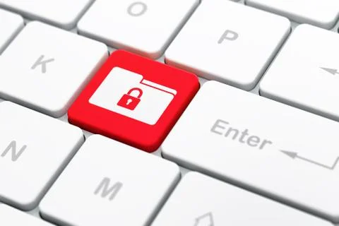 Finance concept: Folder With Lock on computer keyboard background Stock Illustration