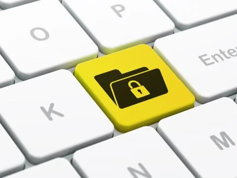 Finance concept: Folder With Lock on computer keyboard background Stock Illustration