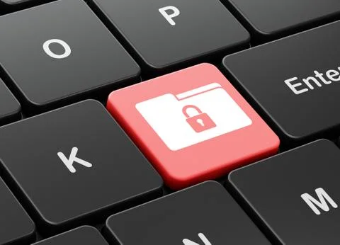Finance concept: Folder With Lock on computer keyboard background Ilustração Stock