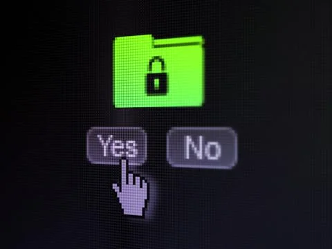 Finance concept: Folder With Lock on digital computer screen Stock Illustration