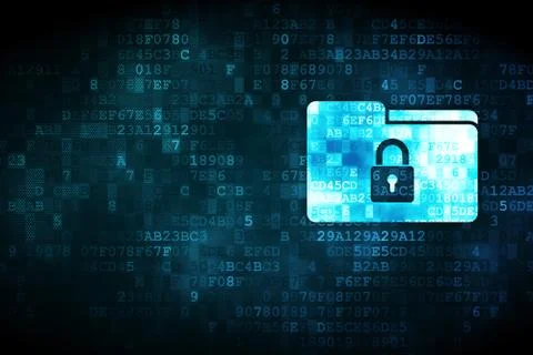Finance concept: Folder With Lock on digital background Stockillustratie