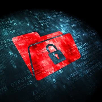 Finance concept: Folder With Lock on digital background Ilustração Stock