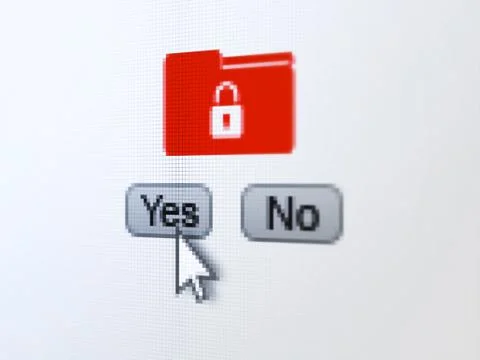 Finance concept: Folder With Lock on digital computer screen Stock Illustration