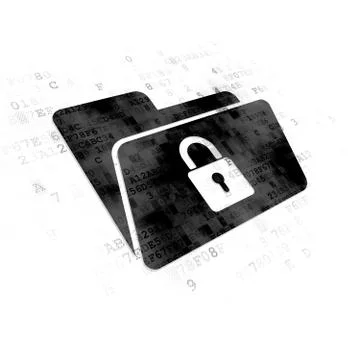 Finance concept: Folder With Lock on Digital background Illustrazione stock