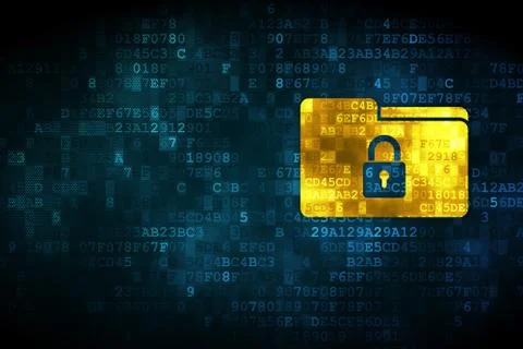 Finance concept: Folder With Lock on digital background Stockillustratie