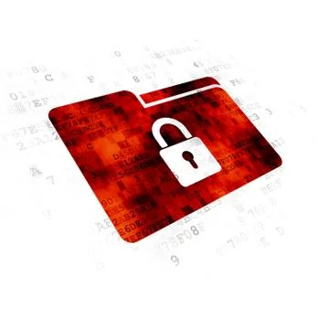 Finance concept: Folder With Lock on Digital background Stock Illustration