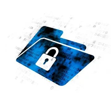 Finance concept: Folder With Lock on Digital background Stock Illustration