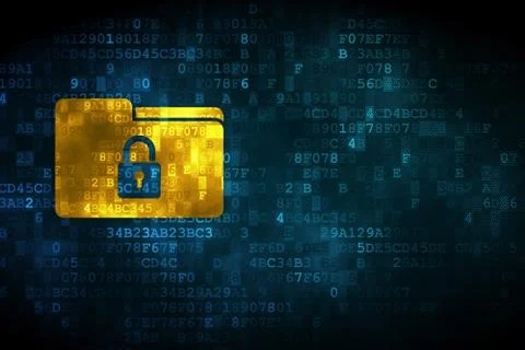 Finance concept: Folder With Lock on digital background Stockillustratie