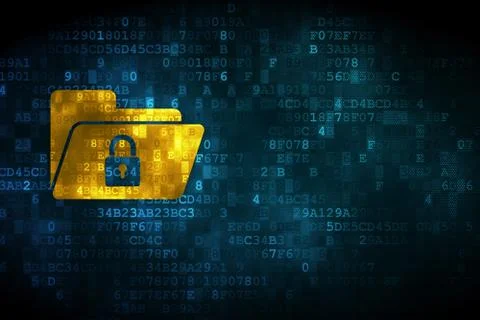 Finance concept: Folder With Lock on digital background Stockillustratie