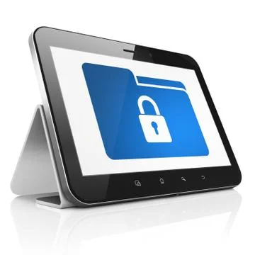 Finance concept: Folder With Lock on tablet pc computer 스톡 일러스트