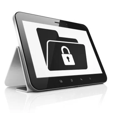 Finance concept: Folder With Lock on tablet pc computer Stock Illustration