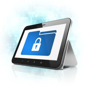 Finance concept: Folder With Lock on tablet pc computer Stock Illustration
