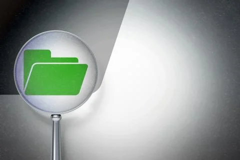 Finance concept:  Folder with optical glass on digital backgroun Stockillustratie