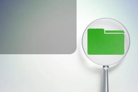 Finance concept:  Folder with optical glass on digital background Stockillustratie