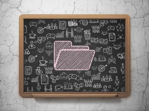 Finance concept: Folder on School board background Stock Illustration