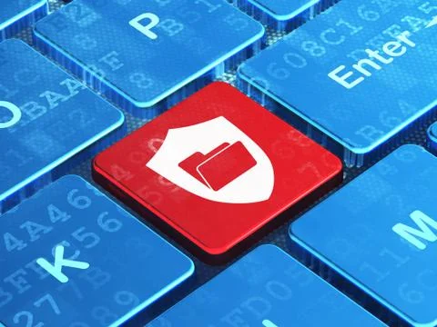 Finance concept: Folder With Shield on computer keyboard background 库存插图