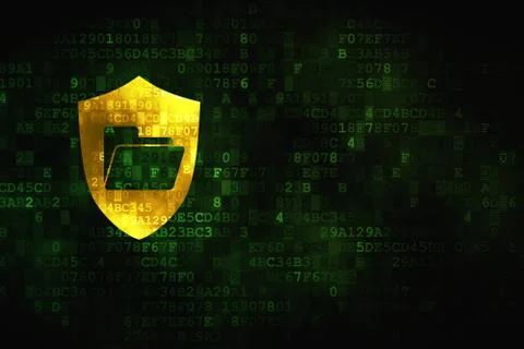 Finance concept: Folder With Shield on digital background Stockillustratie