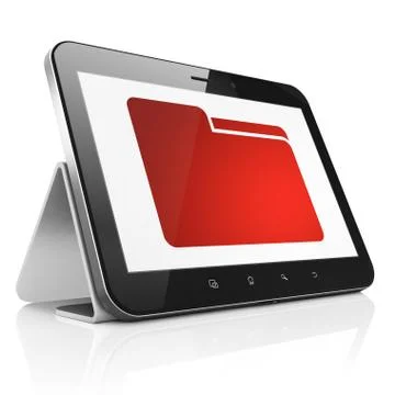 Finance concept: Folder on tablet pc computer Stock Illustration