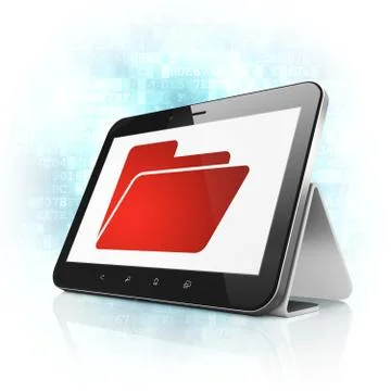 Finance concept: Folder on tablet pc computer Stock Illustration