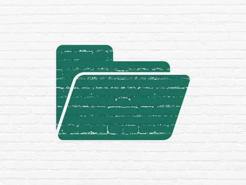 Finance concept: Folder on wall background Illustrazione stock
