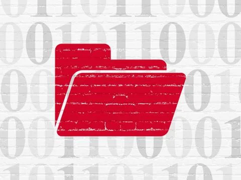 Finance concept: Folder on wall background Stock Illustration