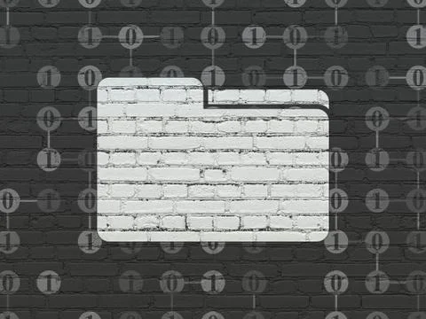 Finance concept: Folder on wall background Stock Illustration