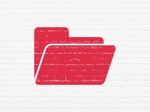 Finance concept: Folder on wall background Illustrazione stock