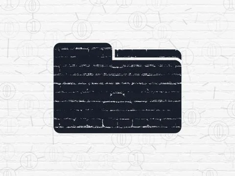 Finance concept: Folder on wall background Stock Illustration