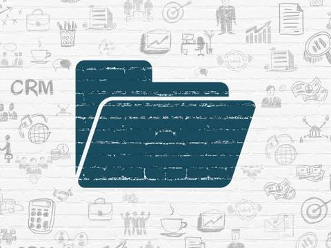 Finance concept: Folder on wall background Illustrazione stock