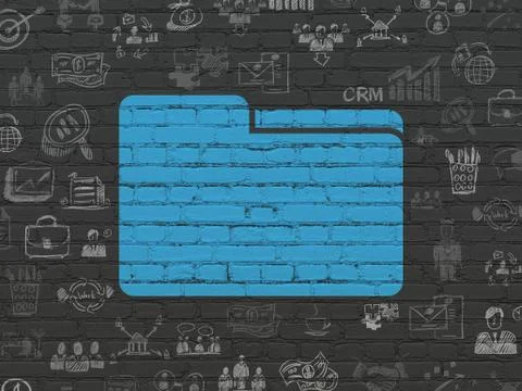 Finance concept: Folder on wall background Stock Illustration