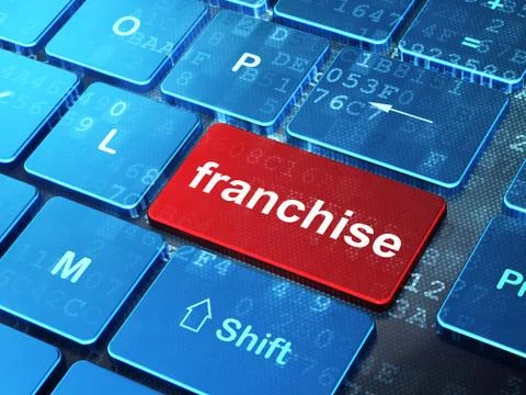 Finance concept: Franchise on computer keyboard background Stockillustratie