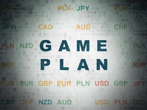 Finance concept: Game Plan on Digital Data Paper background Stock Illustration