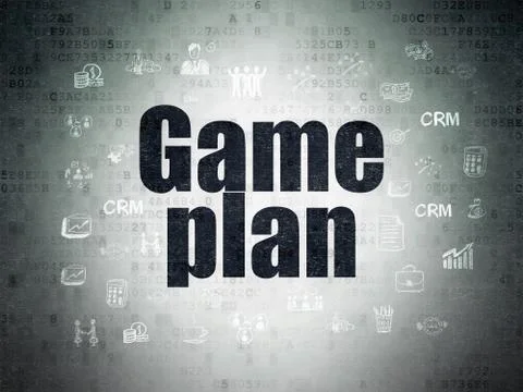 Finance concept: Game Plan on Digital Data Paper background Stock Illustration