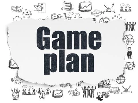 Finance concept: Game Plan on Torn Paper background 스톡 일러스트