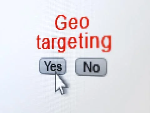 Finance concept: Geo Targeting on digital computer screen Stock Illustration